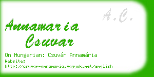 annamaria csuvar business card